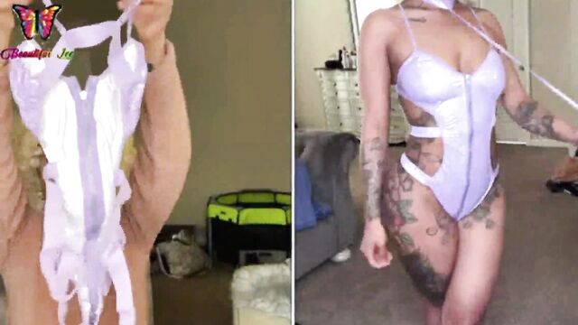 Beautiful Lee does a see-through clothes try on haul