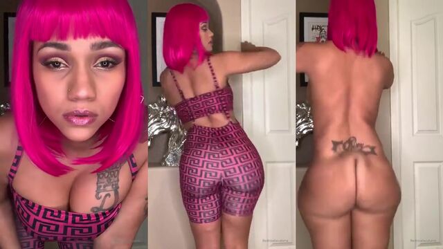 Red Rose La Cubana twerking with her big tits and hot ass