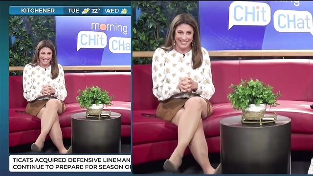 Reporter Emily Vukovic gets fucked by two guys in a steamy encounter