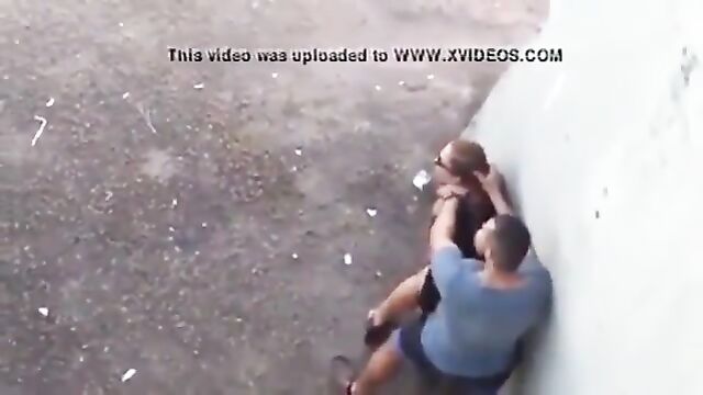 A slutty woman is full of lust and fucks outdoors publicly