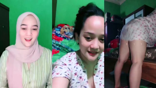 A sexy hijab-wearing woman from Indonesia seduces her man with big boobs