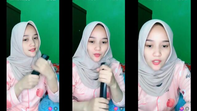 Sexy hijab girl from Indonesia seducing with big tits