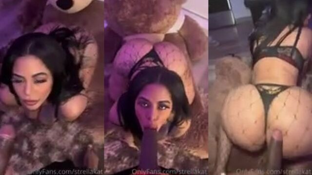 A blonde woman named Strella Kat has sex with her boyfriend