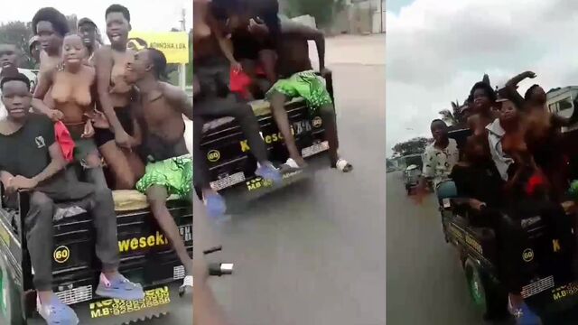 A street show of Malucas exposing themselves and getting oral sex