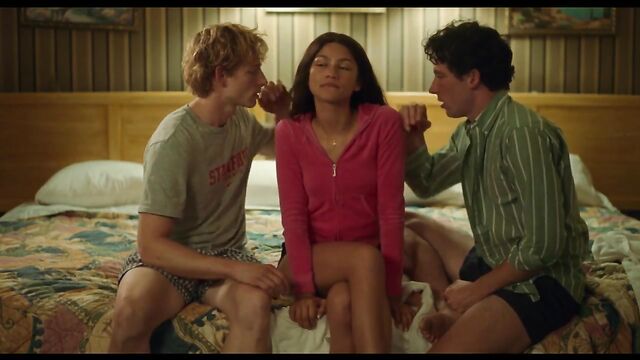 Young beauty Zendaya has a thrilling threesome sex with two guys