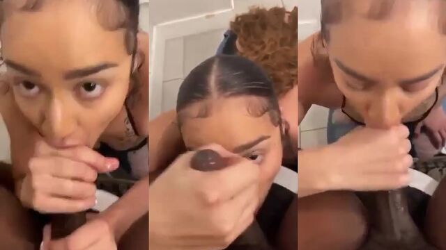 A girl worships cock in a special way