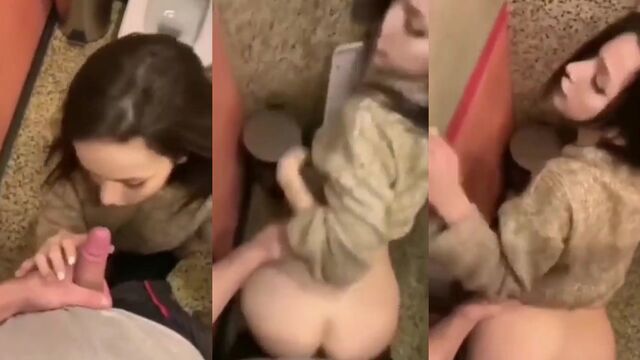 An 18-year-old beauty got fucked right in the bathroom