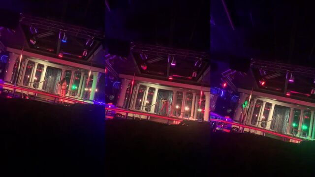 A sexy skinny Latina is dancing completely naked