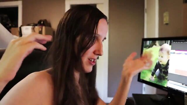 Cute freckled girl Cleo plays with her pussy