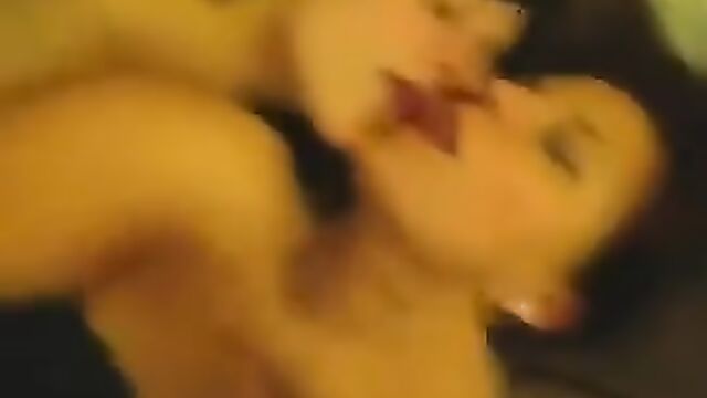 Hot cum kissing action with two hot wives sharing a load