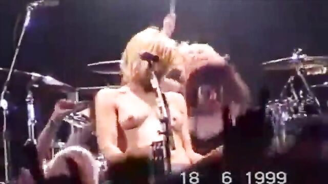 Topless Courtney Love gets fucked by audience in 1999
