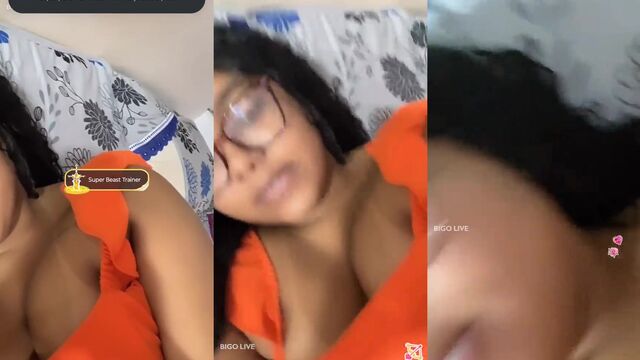 A sexy girl performs on webcam for her fans live