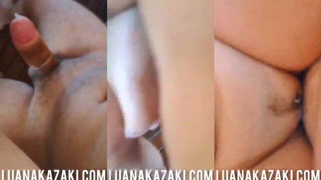 Busty Luana Kazaki enjoys getting her boobs sucked and licked