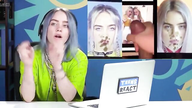Billie Eilish is listening to the song and almost caught
