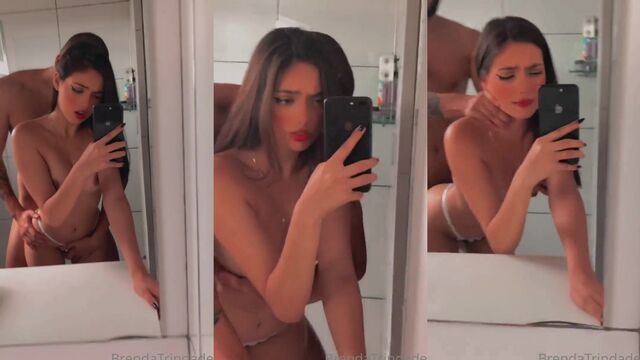 Busty Latina hottie Brenda Trinidade shakes big tits on cam