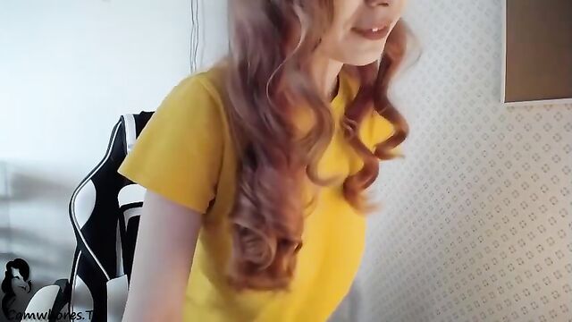 Busty cam girl shows off her huge boobs and gets fingered by her partner