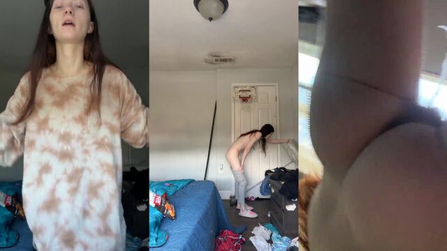 Skinny bitch Harley gets her pussy railed by a huge dick