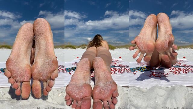 Giantess footjob with long slender soles and huge feet