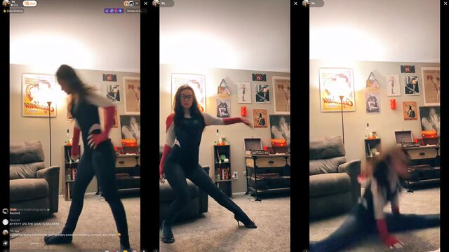 Petite white girl twerks on TikTok live stream