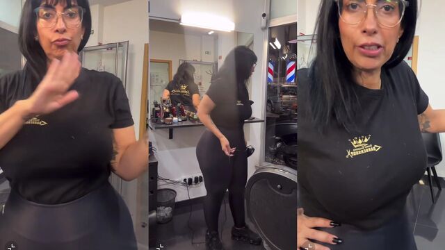 Brazilian beauty gets her pussy pounded by a horny barber