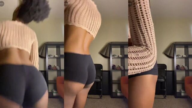A sexy Slimthick girl is twerking and teasing on Tiktok