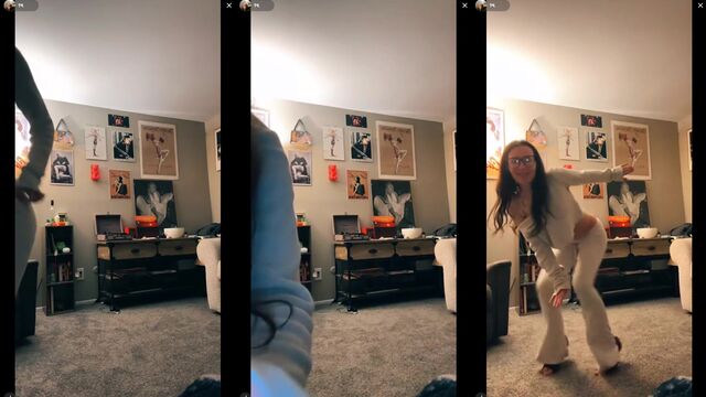 Petite white girl twerks on TikTok live stream