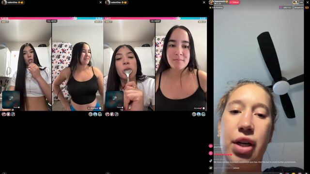 Ass cheek of hot Latina girl shown on TikTok live