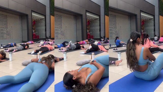 Nice girls in the gym are doing amazing things with their bodies