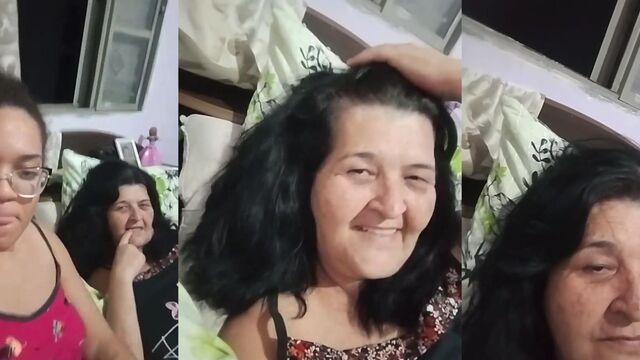 The old woman Dona Cleonice fucked the young Rayssa on live