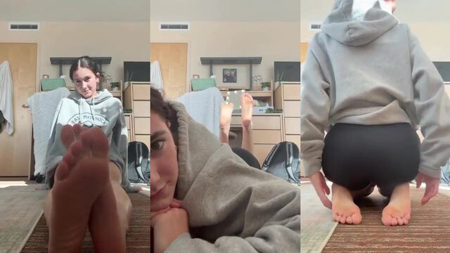 Foot play with an amateur in this hot video part 18