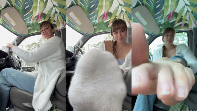 Giantess with big feet and long slender soles crushes everything