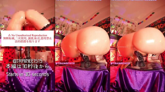 Japanese girl has anal sex with a glass dildo