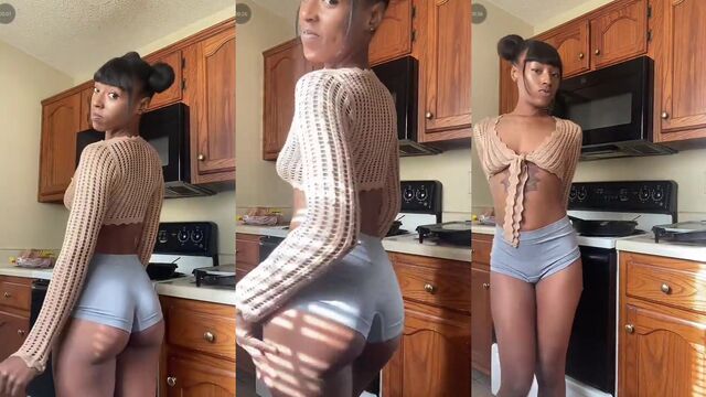 A sexy slim thot twerks and teases on TikTok live
