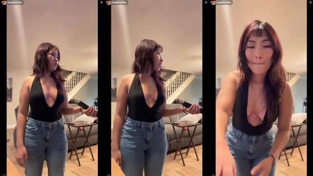 Latina butterfly cleavage tat 4ng3l1c4 d14z TikTok live show