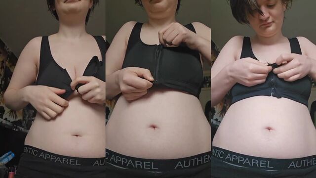Short-haired FTM gets their hairy pussy and asshole gapped hard