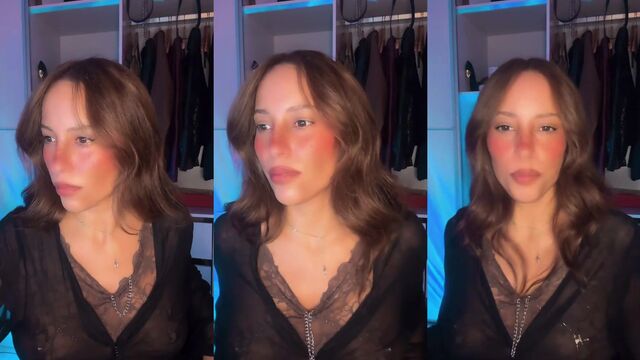 Nipple clamps action with a sheer top on TikTok live
