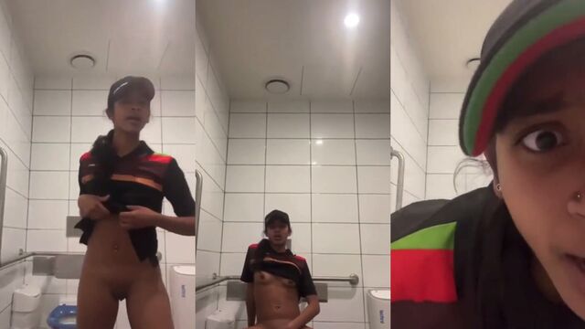 A girl was caught in public by a guy and fucked