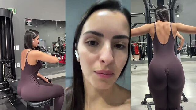 A couple has a rough sex session in the gym