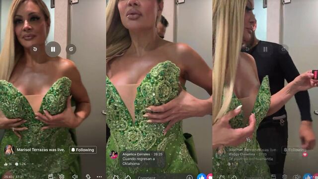 Marisol shows her ass in a black dress