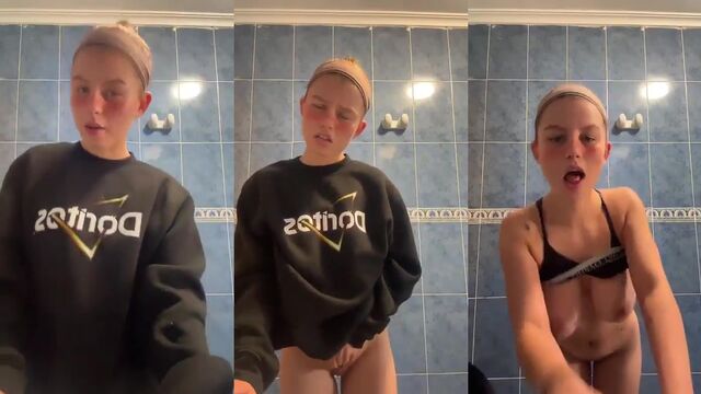 I undress and show my body while my friend is lying on the bed watching videos
