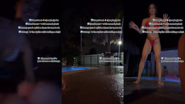 A girl with a loose grey top accidentally exposes herself on TikTok live