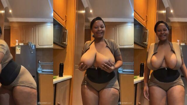 African baddie with huge boobs, a true king of milk