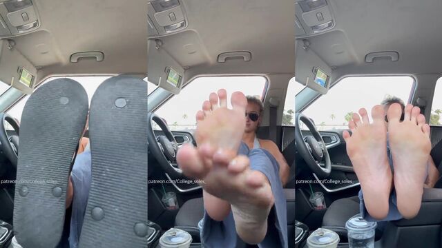 Amateur footjob and soles with a hot blonde