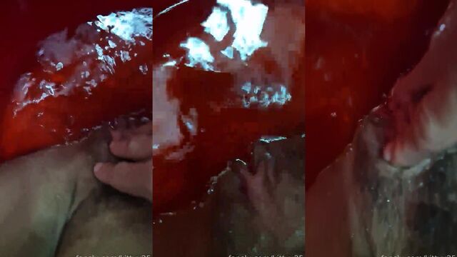 A woman with a big ass fucks a huge dildo and gets anal prolapse