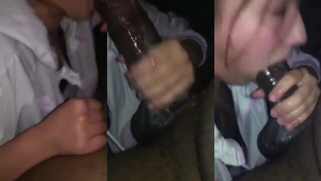 A girl is being fucked by many black guys in a train