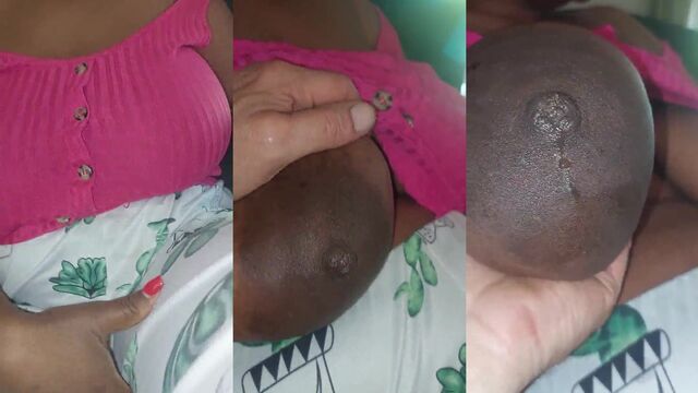 Juicy lactating tits of the beautiful woman