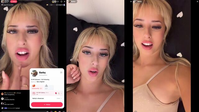 Guy cumming on Tiktok LIVE, showing cock on bulge