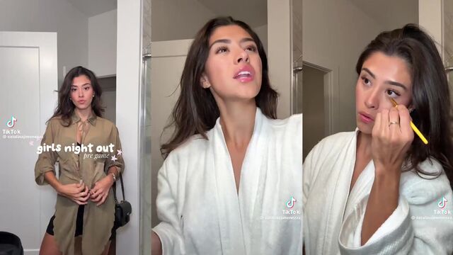 Latina beauty Catalina Jimenez shows off her sexy feet in irl TikTok video