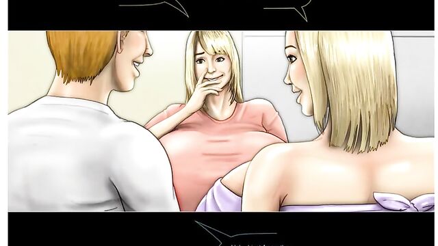 A woman’s body expands in a comic book style as she is being fucked