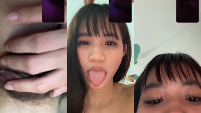 Playful Asian girl Rice Bunny clapping her ass